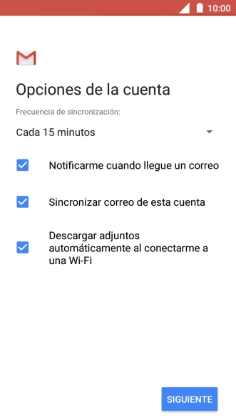 Si aparece en la pantalla esta imagen, tu cuenta de correo electrónico ha sido reconocida y configurada automáticamente. Sigue las indicaciones de la pantalla para introducir más información y terminar la configuración.