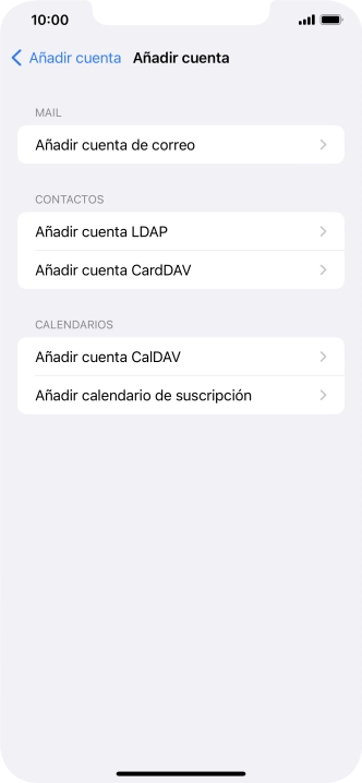 Pulsa Añadir cuenta de correo.