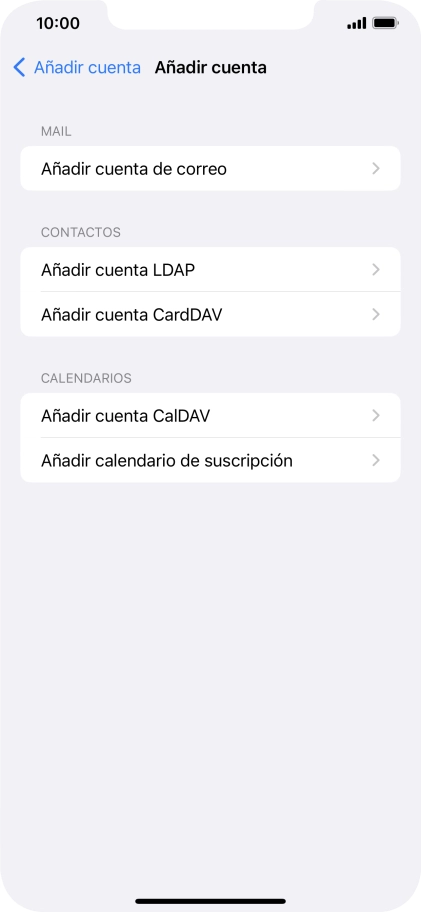 Pulsa Añadir cuenta de correo.