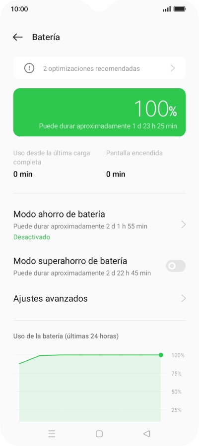 Pulsa Modo ahorro de batería.