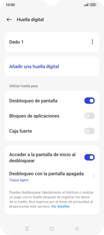 Pulsa  el indicador junto a los ajustes deseados para activarlos o desactivarlos.