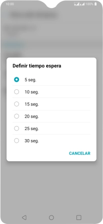 Si desvías las llamadas perdidas, tendrás que seleccionar un retardo para el desvío. Pulsa el retardo deseado y sigue las indicaciones de la pantalla para seleccionar el retardo deseado del desvío.