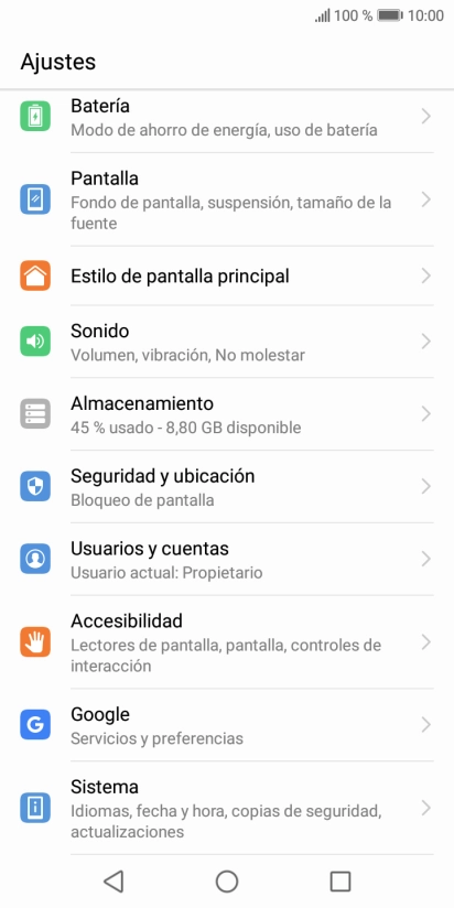 Pulsa Usuarios y cuentas.