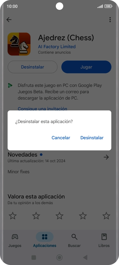 Pulsa Desinstalar.