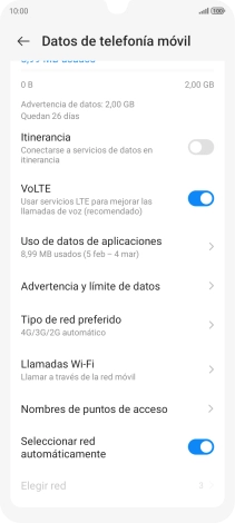 Pulsa Nombres de puntos de acceso.