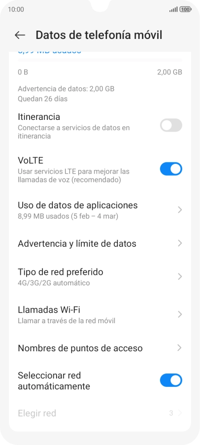 Pulsa Nombres de puntos de acceso.
