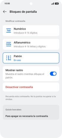 Pulsa Desactivar contraseña.