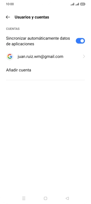 Pulsa la cuenta deseada.