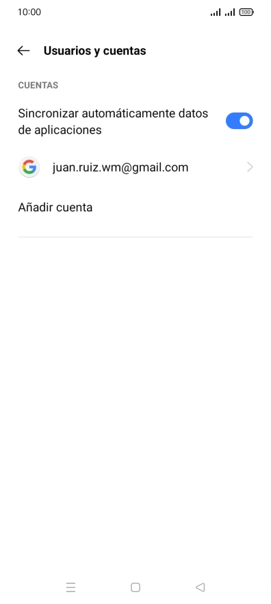 Pulsa la cuenta deseada.