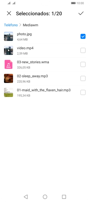Pulsa el icono de aceptar.