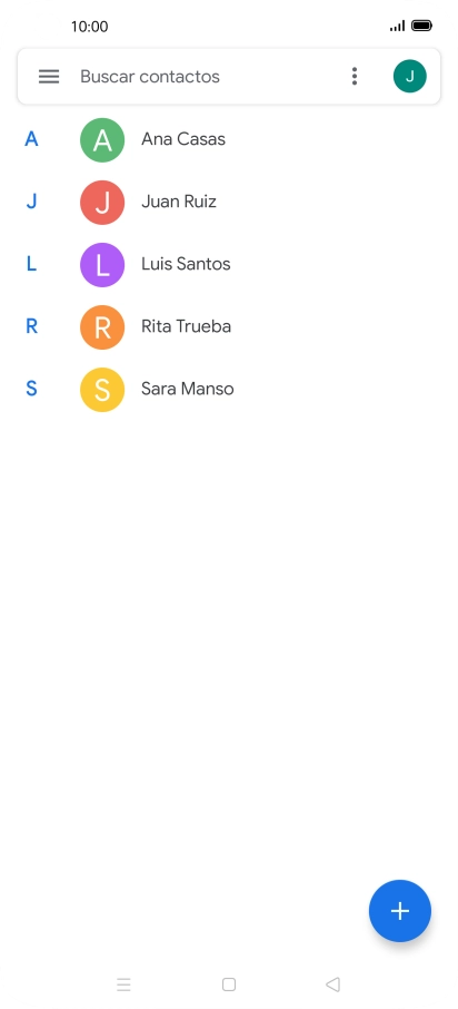 Pulsa el icono de nuevo contacto.