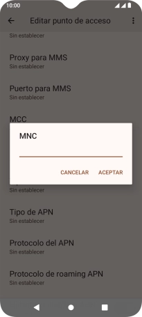 Introduce 01 y pulsa ACEPTAR.