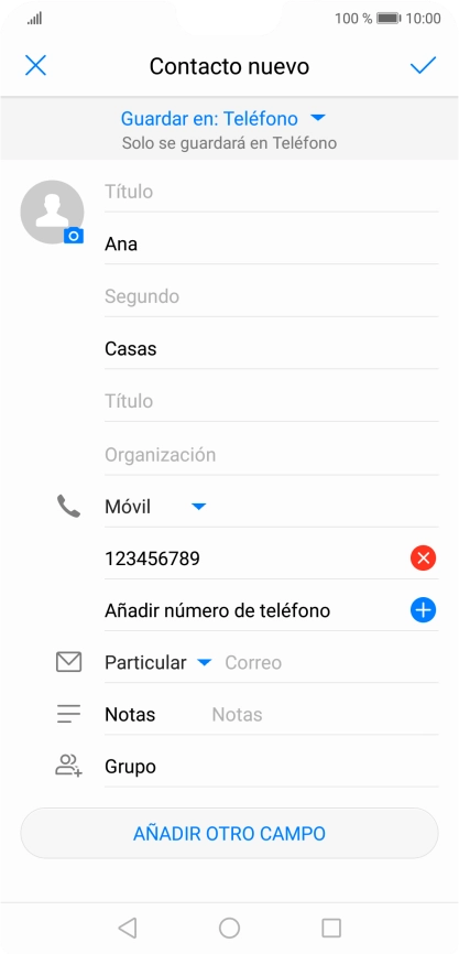 Pulsa el icono de guardar.