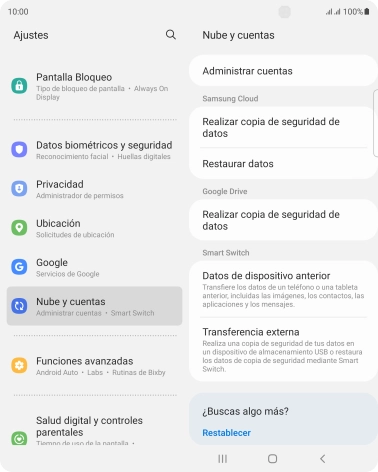Pulsa Administrar cuentas.