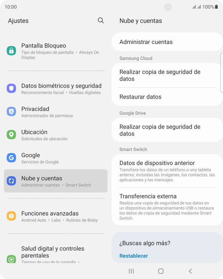 Pulsa Administrar cuentas.