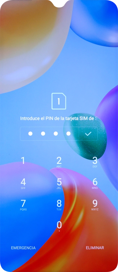 Si lo solicita el teléfono, introduce el código PIN y pulsa el icono de aceptar.