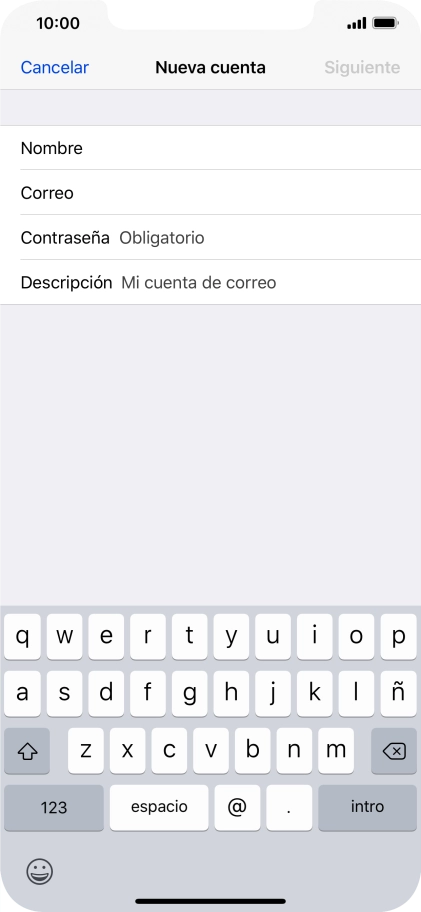 Pulsa Contraseña e introduce la contraseña de tu cuenta de correo electrónico.