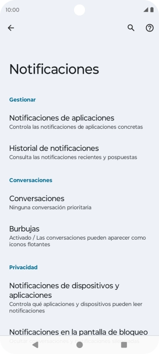 Pulsa Notificaciones de aplicaciones.