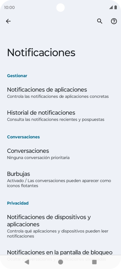 Pulsa Notificaciones de aplicaciones.