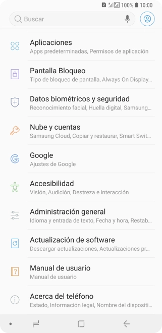 Pulsa Administración general.