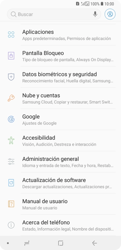 Pulsa Administración general.