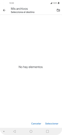 Si deseas crear una nueva carpeta, pulsa el icono de nueva carpeta y sigue las indicaciones de la pantalla para crearla. Si deseas crear una nueva carpeta, pulsa el icono de nueva carpeta y sigue las indicaciones de la pantalla para crearla.