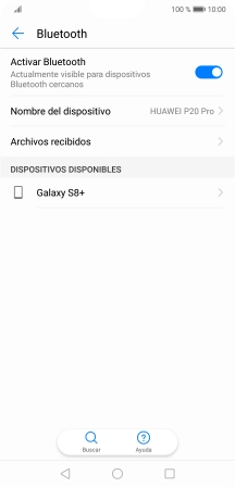 Pulsa el dispositivo Bluetooth deseado y sigue las indicaciones de la pantalla para vincular el dispositivo al teléfono.