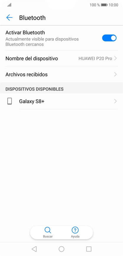 Pulsa el dispositivo Bluetooth deseado y sigue las indicaciones de la pantalla para vincular el dispositivo al teléfono.