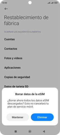 Pulsa el ajuste deseado.