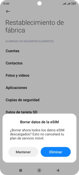 Pulsa el ajuste deseado.
