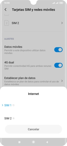 Pulsa la tarjeta SIM deseada.