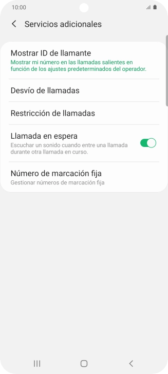 Pulsa Número de marcación fija.