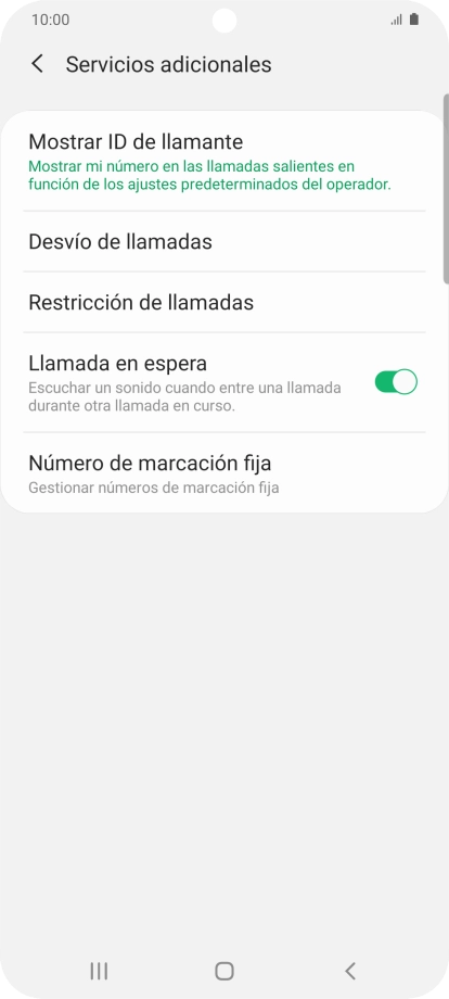 Pulsa Número de marcación fija.