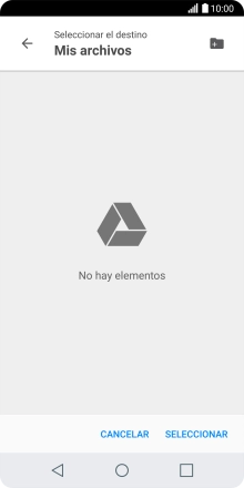 Si deseas crear una nueva carpeta, pulsa el icono de nueva carpeta y sigue las indicaciones de la pantalla para crearla. Si deseas crear una nueva carpeta, pulsa el icono de nueva carpeta y sigue las indicaciones de la pantalla para crearla.