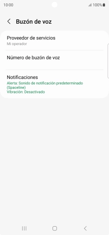 Pulsa Número de buzón de voz.