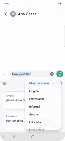 Pulsa el estilo de escritura deseado. Pulsa el estilo de escritura deseado.