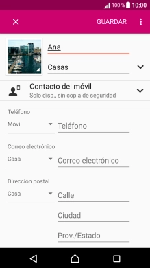 Pulsa Teléfono e introduce el número de teléfono deseado.