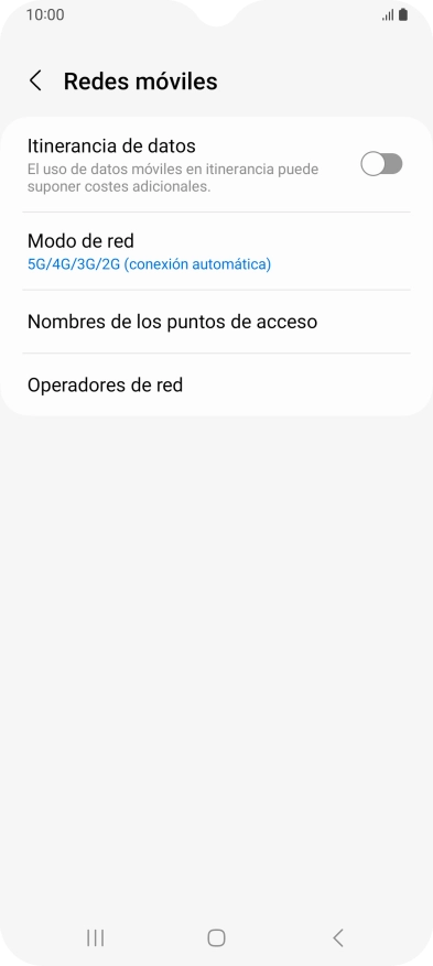Pulsa Modo de red.