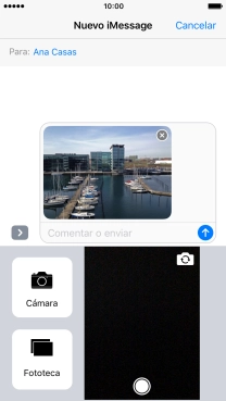 Pulsa el icono de envío cuando termines de escribir el iMessage.