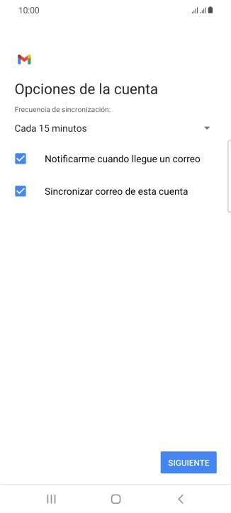 Si aparece en la pantalla esta imagen, tu cuenta de correo electrónico ha sido reconocida y configurada automáticamente. Sigue las indicaciones de la pantalla para introducir más información y terminar la configuración.
