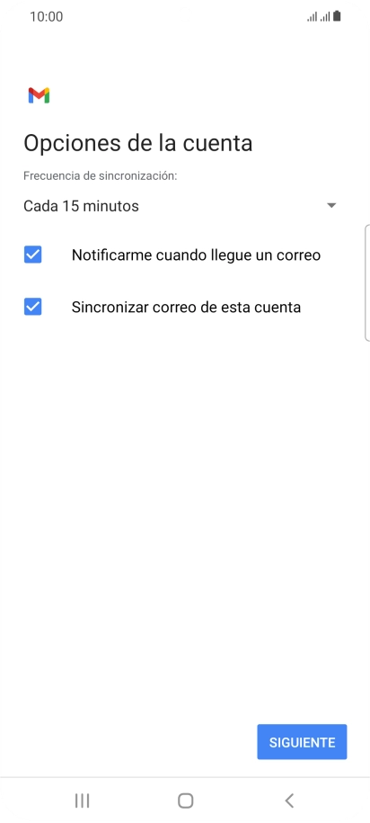 Si aparece en la pantalla esta imagen, tu cuenta de correo electrónico ha sido reconocida y configurada automáticamente. Sigue las indicaciones de la pantalla para introducir más información y terminar la configuración.