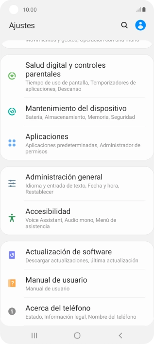 Pulsa Administración general.