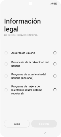 Pulsa en el campo junto a los ajustes deseados para seleccionarlos.