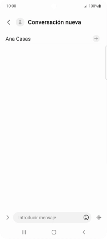 Pulsa en el campo de escritura  y escribe el texto del mensaje corto.