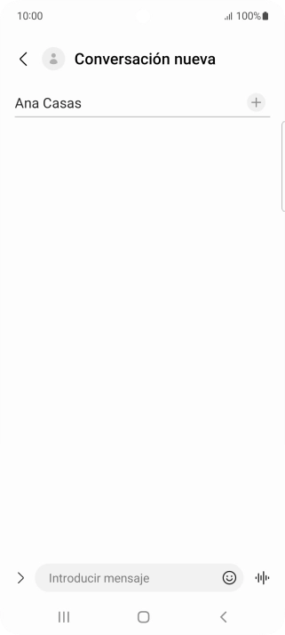 Pulsa en el campo de escritura  y escribe el texto del mensaje corto.