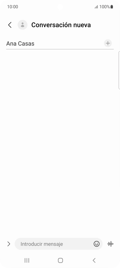 Pulsa en el campo de escritura  y escribe el texto del mensaje corto.