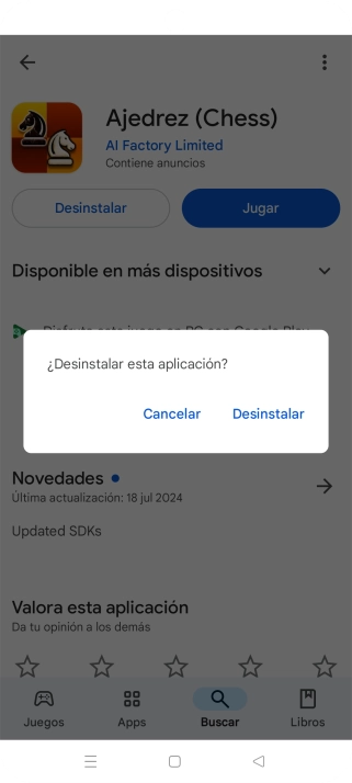 Pulsa Desinstalar.