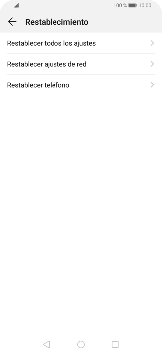Pulsa Restablecer teléfono.
