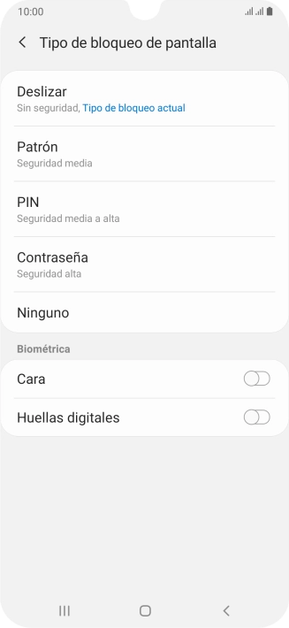 Pulsa Huellas digitales.