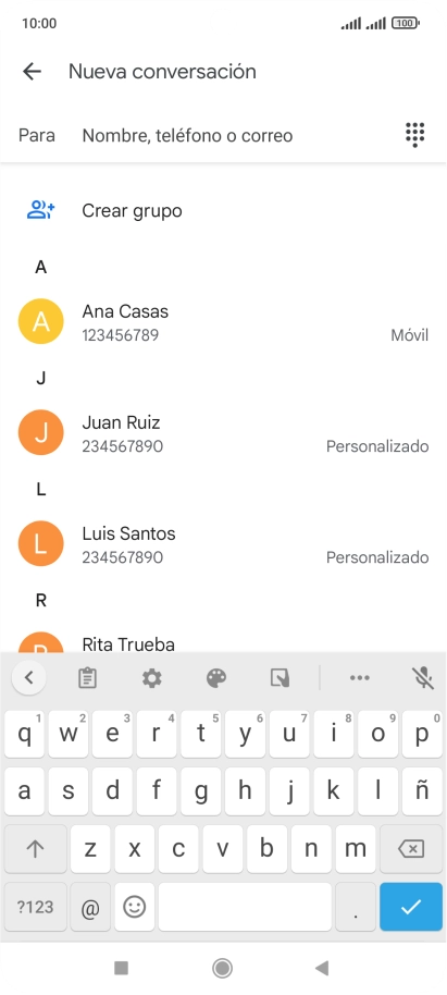 Pulsa en el campo junto a 